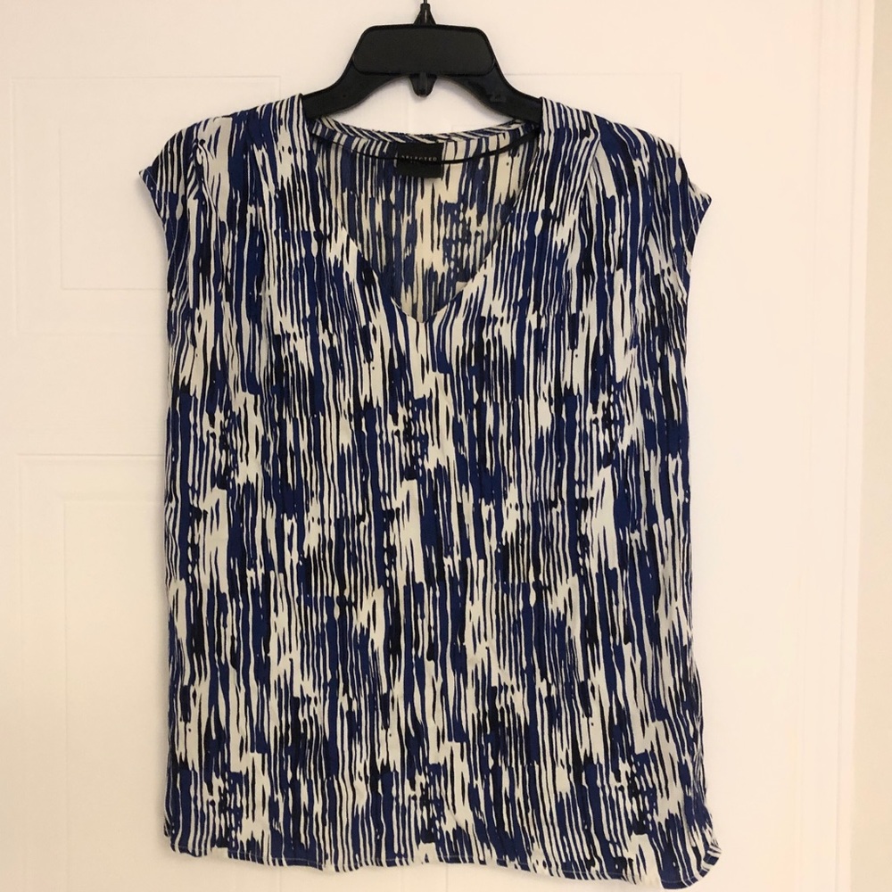 Selected blue and white blouse